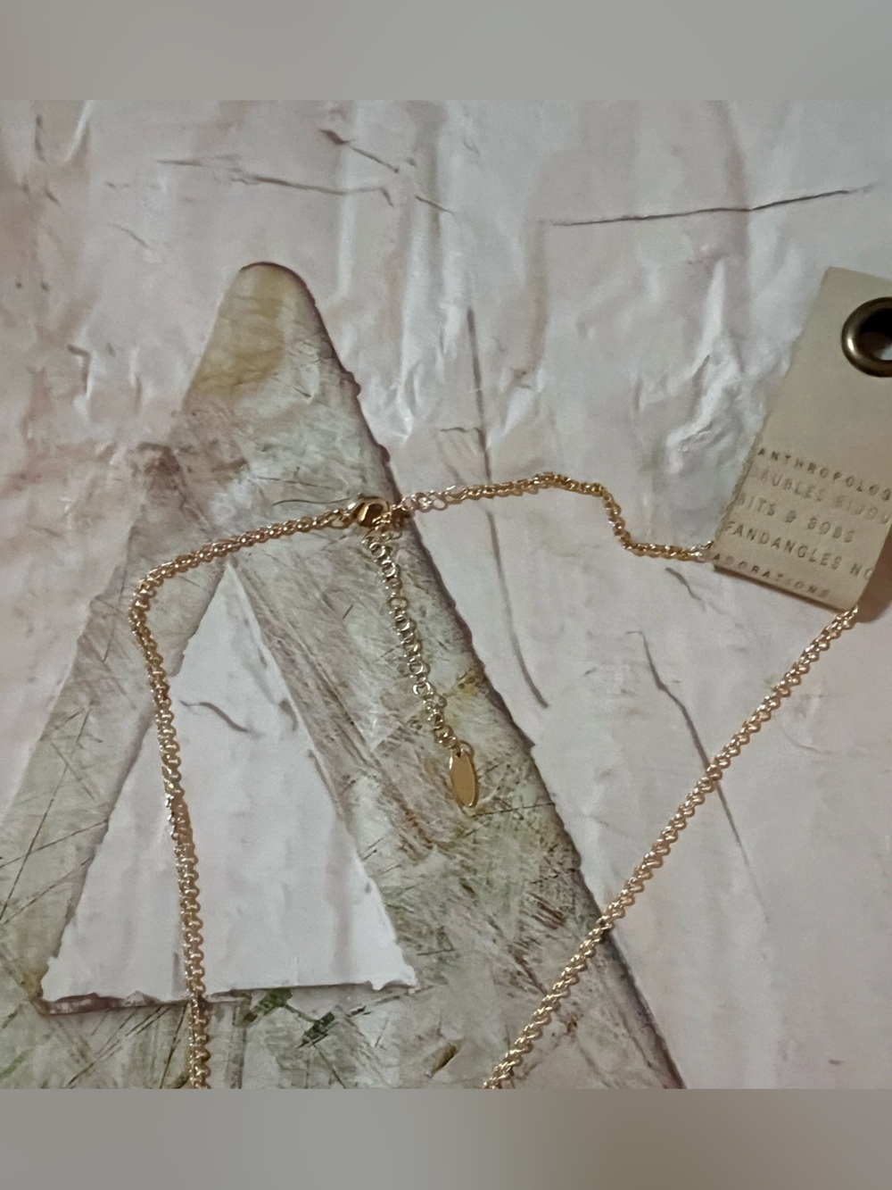 Anthropologie Fringed Crystal Pendant Necklace - NWT - Gold - Picture 10 of 15